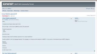 
                            1. Linux Station password? - QNAP NAS Community Forum