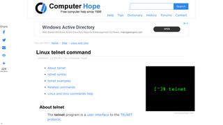 
                            2. Linux telnet command help and examples - Computer Hope