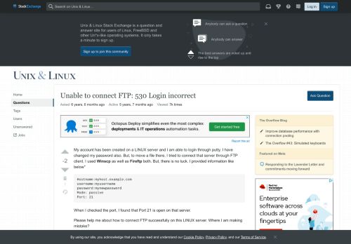 
                            11. linux - Unable to connect FTP: 530 Login incorrect - Unix & Linux ...