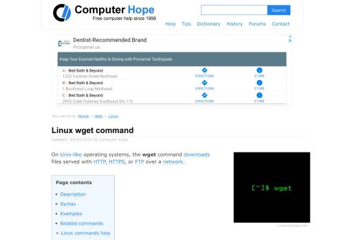 
                            7. Linux wget command help and examples - Computer Hope