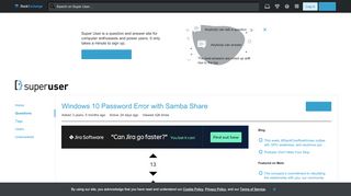 
                            3. linux - Windows 10 Password Error with Samba Share - Super User