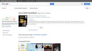 
                            9. Lions 324A1 Hand Book: Digital Directory for Mobiles - Google Books-Ergebnisseite