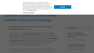 
                            6. Lippincott Williams & Wilkins Named Publisher of the Journal Pathology