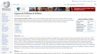 
                            2. Lippincott Williams & Wilkins - Wikipedia