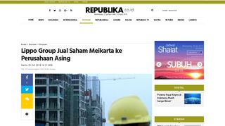 
                            7. Lippo Group Jual Saham Meikarta ke Perusahaan Asing | Republika ...