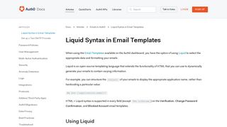 
                            5. Liquid Syntax in Email Templates - Auth0