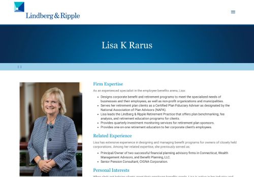 
                            10. Lisa K Rarus – Lindberg & Ripple