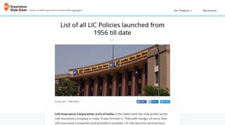 
                            8. List of all LIC Policies launched from 1956 till date