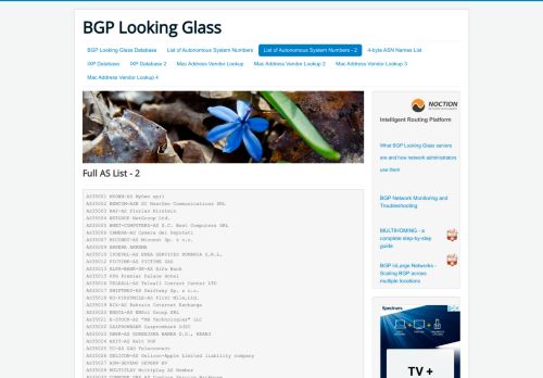 
                            13. List of Autonomous System Numbers - 2 - BGP Looking Glass