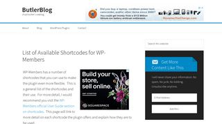 
                            5. List of Available Shortcodes for WP-Members - ButlerBlog