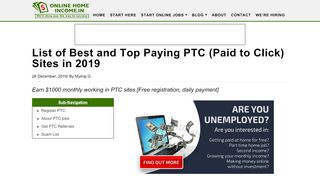 
                            3. List of Best and Top Paying PTC (Paid to Click) Sites in 2019