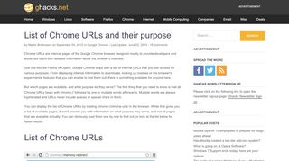 
                            6. List of Chrome URLs and their purpose - gHacks Tech News