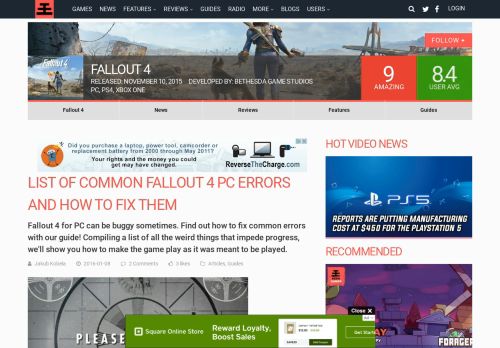 
                            9. List of common Fallout 4 PC Errors and how to fix them | KeenGamer