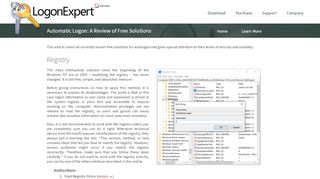 
                            13. list of competitive automatic logon solutions - LogonExpert