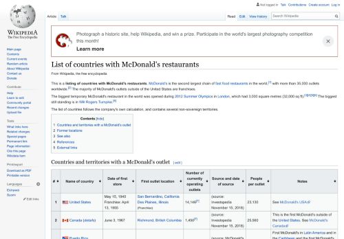 
                            8. List of countries with McDonald's restaurants - Wikipedia