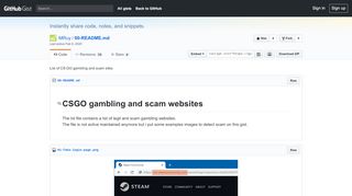 
                            12. List of CS:GO gambling and scam sites · GitHub