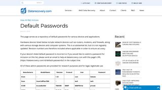 
                            12. List of Default Passwords - Datarecovery.com