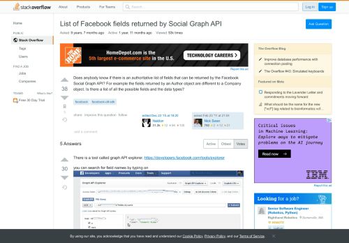 
                            5. List of Facebook fields returned by Social Graph API - Stack ...