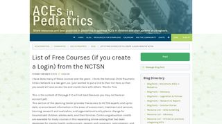 
                            7. List of Free Courses (if you create a Login) from the NCTSN | ACEs in ...