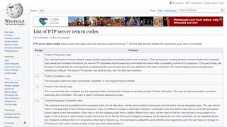 
                            8. List of FTP server return codes - Wikipedia