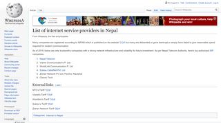 
                            10. List of internet service providers in Nepal - Wikipedia