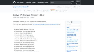 
                            10. List of IP Camera Stream URLs · sightmachine/SimpleCV Wiki · GitHub