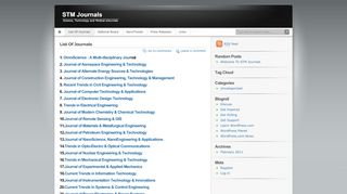 
                            6. List Of Journals | STM Journals