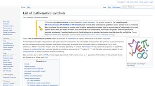 
                            2. List of mathematical symbols - Wikipedia