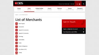 
                            11. List of Merchants | DBS Bank India