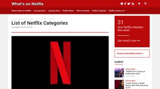 
                            10. List of Netflix Categories - What's on Netflix