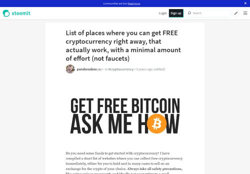 
                            7. List of places where you can get FREE cryptocurrency right away, that ...