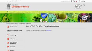 
                            10. List of QCI Certified Yoga Professional | Ministry of AYUSH | GOI