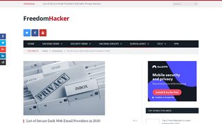 
                            4. List of Secure Dark Web Email Providers in 2019 - Freedom Hacker