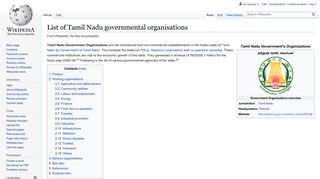 
                            10. List of Tamil Nadu governmental organisations - Wikipedia
