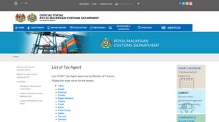 
                            3. List of Tax Agent - Kastam