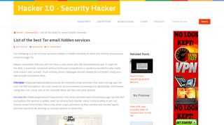 
                            10. List of the best Tor email hidden services – Hacker 10 – Security Hacker