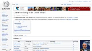 
                            6. List of University of St. Gallen people - Wikipedia