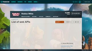 
                            6. List of web APIs | Roblox Wikia | FANDOM powered by Wikia