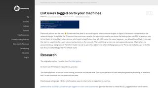 
                            11. List users logged on to your machines | PowerShell.org
