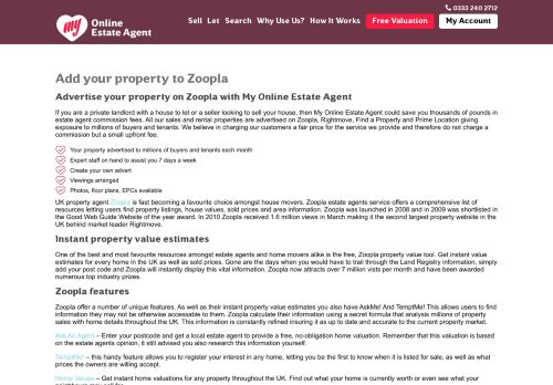 
                            6. List your house on Zoopla | My Online Estate Agent