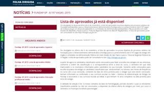 
                            6. Lista de aprovados já está disponível - Folha Dirigida