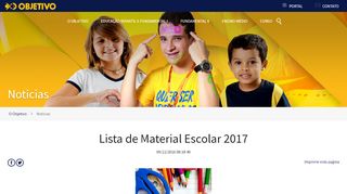 
                            4. Lista de Material Escolar 2017 - | Objetivo Baixada