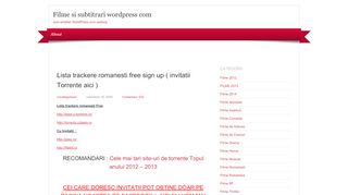 
                            13. Lista trackere romanesti free sign up ( invitatii Torrente aici ) | Filme ...