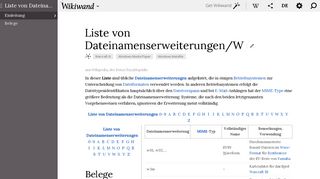
                            9. Liste von Dateinamenserweiterungen/W - Wikiwand