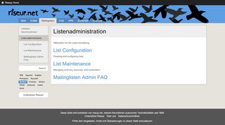 
                            4. Listenadministration - riseup.net