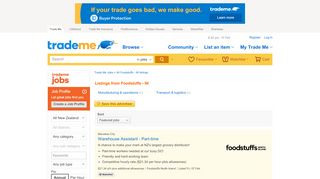 
                            11. Listings from Foodstuffs - NI - Trade Me Jobs