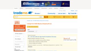 
                            7. Listings from HOED Mystery Shopping NZ Ltd - Trade Me Jobs