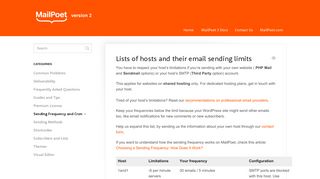 
                            12. Lists of hosts and their email sending limits - MailPoet 2 Knowledge ...