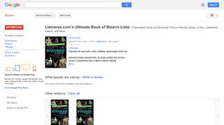 
                            11. Listverse.com's Ultimate Book of Bizarre Lists: Fascinating Facts ...