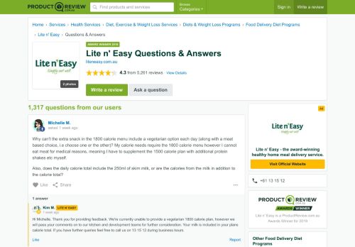 
                            9. Lite n' Easy Questions - ProductReview.com.au